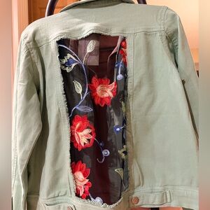 Embroidered Green Women's Jacket